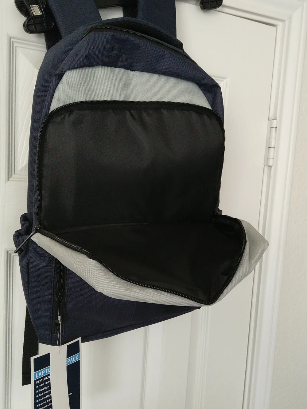 Duchamp London Two-Tone Navy and Light Gray Laptop School Backpack NWT